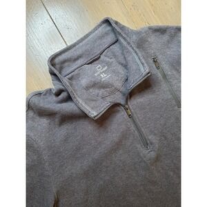 SCOTTeVEST Pullover Sweater Mens‎ XL Gray Half Zip Cotton Tech Pockets Casual